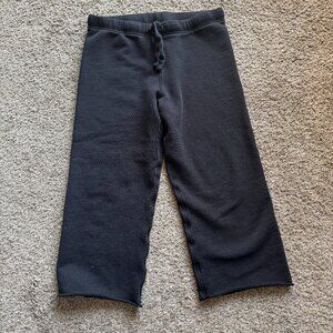 Frank‎ & Eileen Cropped Wide Leg 100% Cotton Black Sweatpants Size Small